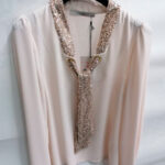 Camicia donna con collo in strass